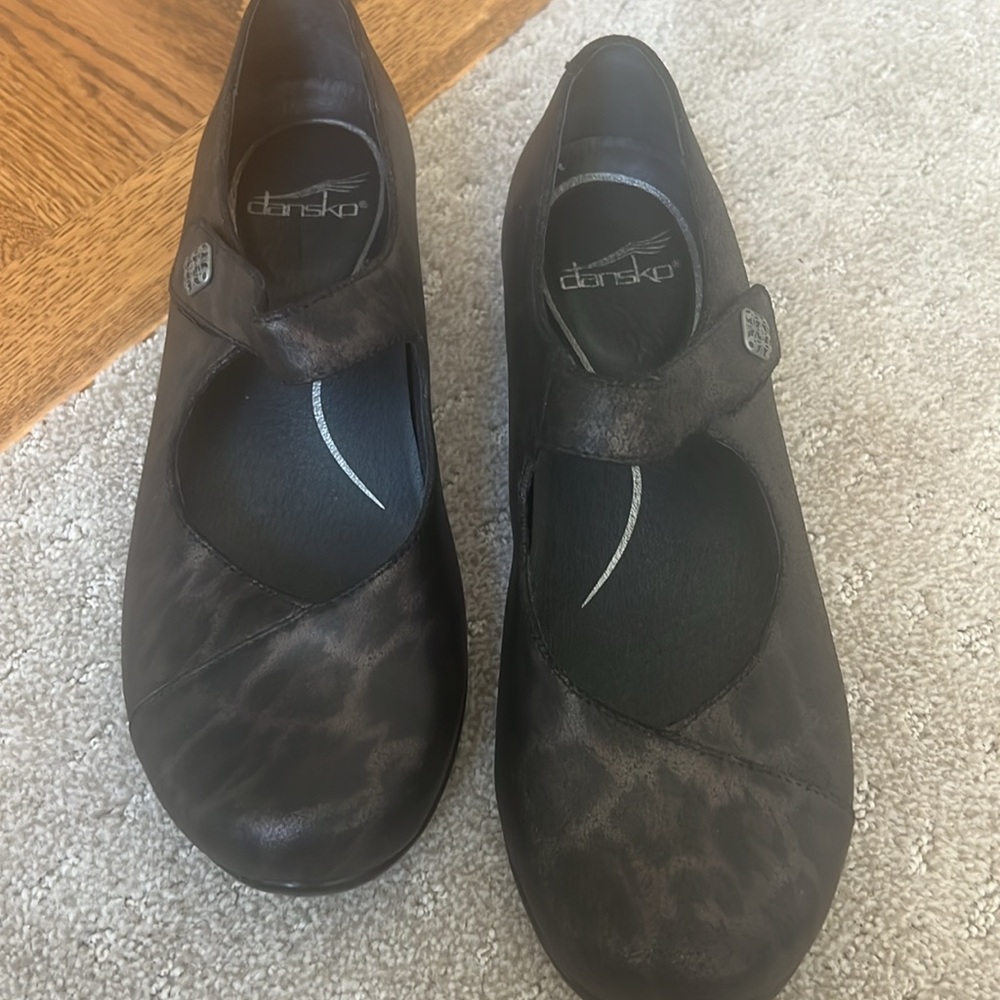 EUC Dansko Mary Jane - stylish black metallic leopard print. Size 38 (8) - Picture 2 of 5